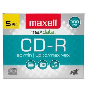 Maxwell Max Data CD-R, 80 min, up to / max 48X, Files Photos Music, 700 MB, 5 pk